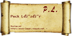 Peck Lázár névjegykártya